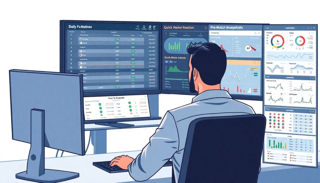 Экспресс-обзоры матчей дня для трейдинга фанатов - иллюстрация