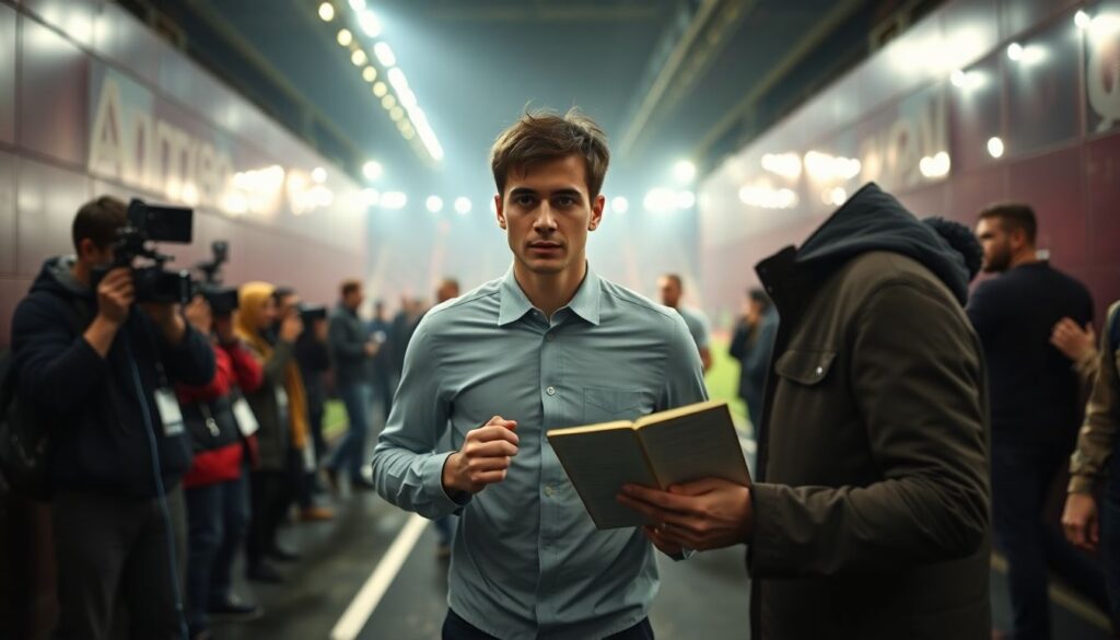 Гайды по быстрому репортажу из раздевалок после финального свистка - иллюстрация