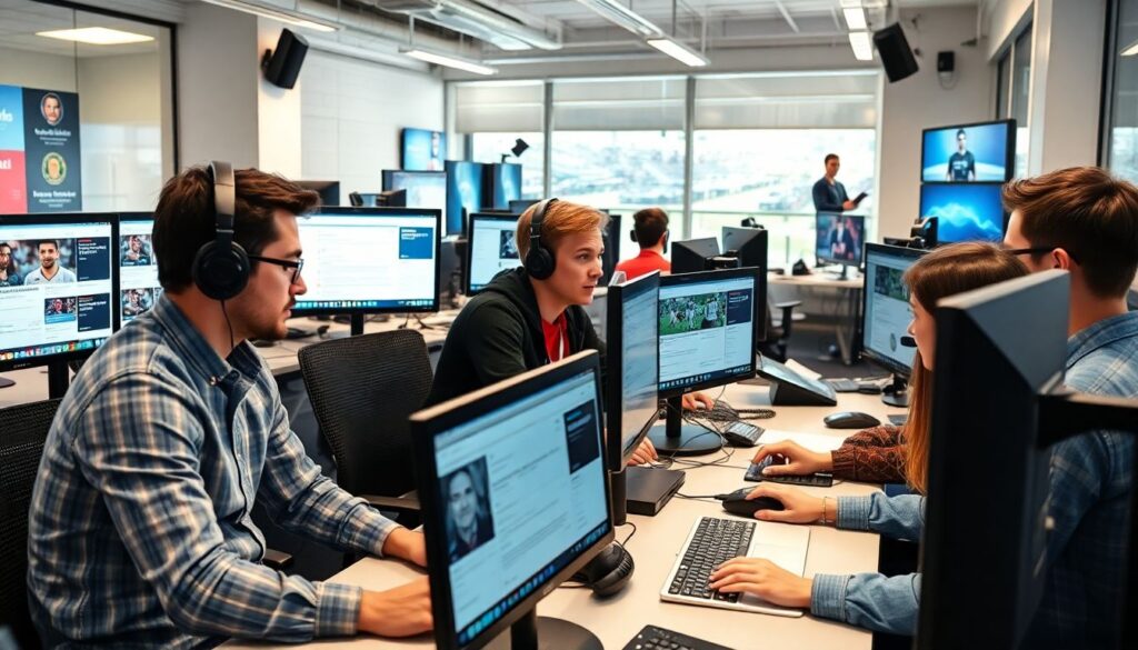 Где учат мгновенным новостям о спорте - иллюстрация